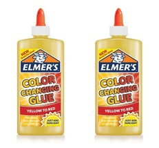 Lot 2 Elmer&#39;s Color Changing Glue - Yellow to Red 9 oz Washable, Safe &amp; Nontoxic - £11.62 GBP