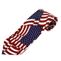 American Flag Americana Patriotic Red White Blue Novelty Tie - £11.84 GBP