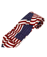 American Flag Americana Patriotic Red White Blue Novelty Tie - £12.64 GBP