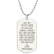 To My Dad from Daughter Engraved Dog Tag Necklace Stainless Steel or 18k Gold w - $47.45+