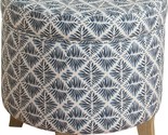 Homepop Home Decor | Upholstered Round Storage Ottoman | Ottoman With St... - $90.96