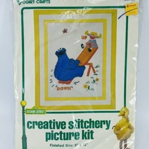Sesame Street COOKIE MONSTER Crewel Embroidery KIT VOGART Prairie Dawn - $14.65