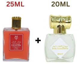 Musk Al Tahara white Aqeeq 20ml + Youmar Pomegranate Musk Perfume 25ml High Qual - £20.10 GBP