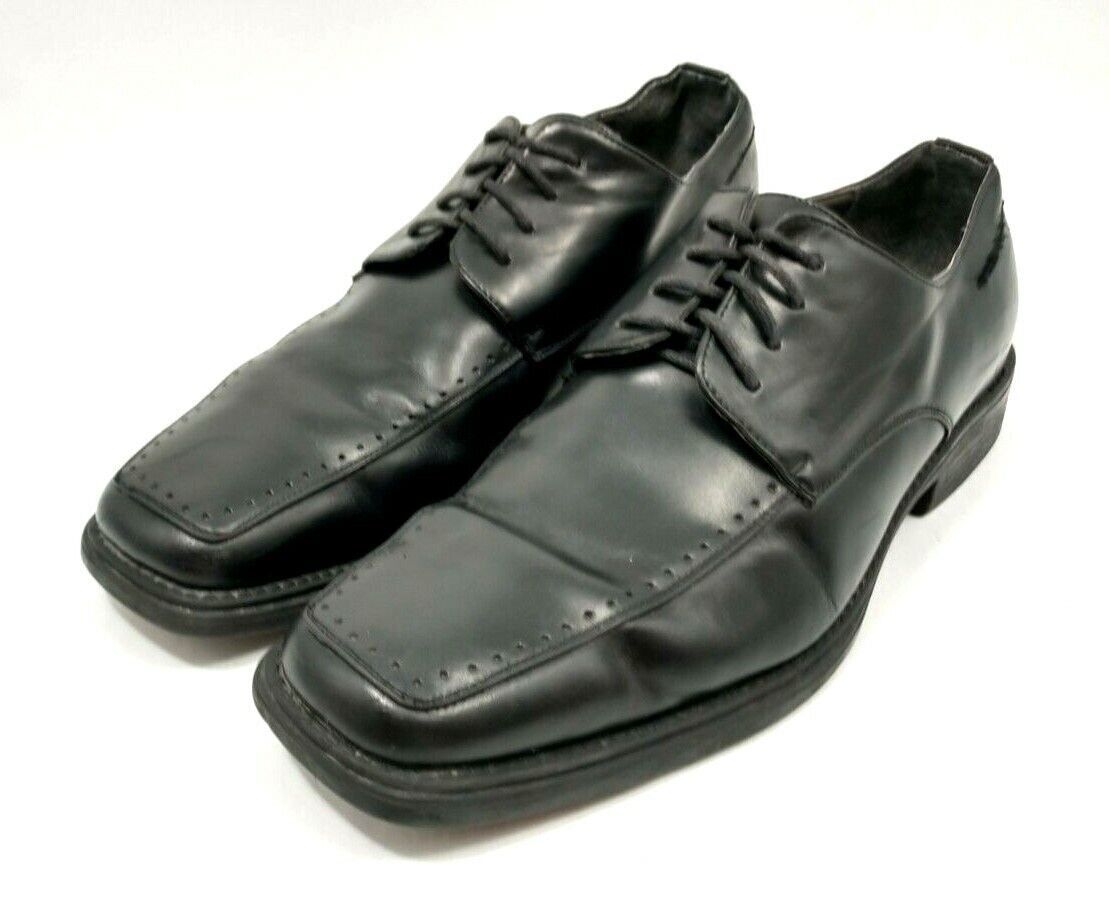 Primary image for Hunter's Bay Men's 10 M Black Oxford Apron Toe Leather Lace-up Dress Shoes