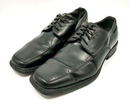 Hunter&#39;s Bay Men&#39;s 10 M Black Oxford Apron Toe Leather Lace-up Dress Shoes - £4.65 GBP