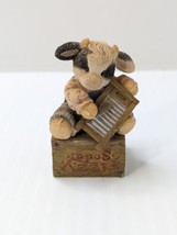 Mary&#39;s Moo Moos We Make Beautiful Mooosic Together Washboard 257354 Cow NO SOUND - £15.78 GBP