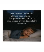 Psalm 4:8 Bible Verse Throw Blanket 50&quot; x 50&quot; Christian Insperational  - $724.35 MXN