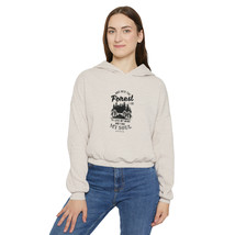 Women&#39;s Black &amp; White Forest Graphic Boxy Oversized Cinched Bottom Hoodie - £50.22 GBP