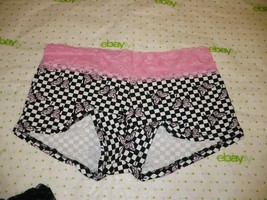 Rue 21 Women&#39;s Boyshort Panties X-LARGE Check Butterflies W Lace Waistba... - £7.85 GBP