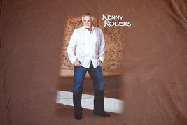 Kenny Rogers List of Albums Concert Tour Promo Brown T-Shirt 2XL XXL Gildan - $16.83