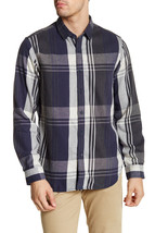 New Mens NWT Plaid Shirt Howe Blue Dark Gray White L Button Down Cotton ... - $108.90