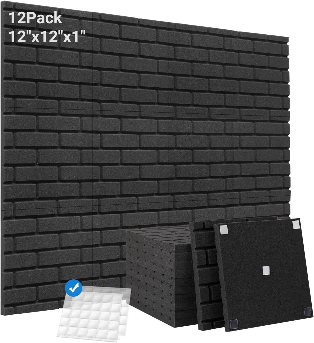 Kuchoow 12 Pack Acoustic Panels, 1&quot; X 12&quot; X 12&quot;, Are Soundproof Foam Pan... - $39.93