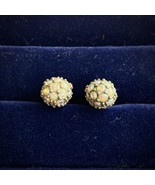 AVON Vintage AB-Crystal Balls Earrings Studs Pierced Silver Plated And S... - £19.65 GBP