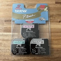 Brother 3-Pack M Tape 3/8&quot; ME-21 M-721 M-921 Black Ink OnPink Green Silver ME793 - £11.38 GBP