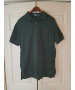 Polo Ralph Lauren Men&#39;s Large L Custom Fit Short Sleeve Golf Shirt Green - £11.69 GBP