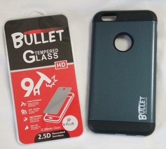Grey IPHONE6 Plus Bullet Cell Phone Case &amp; Impact Resistant Protective Glass - £5.30 GBP
