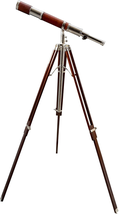 Antique Brass Tube Handheld Telescope Brown and Nickel Finish Royal Hand... - $212.26