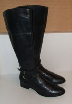 CLARKS Artisan Women&#39;s Black Leather Zipper Fashion Knee-High Boots 8 M NICE! - £39.95 GBP