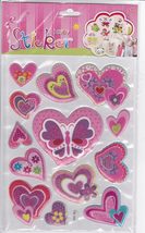 3D Heart Love colorful Hearts Craft Kindergarten Sticker 20x10 cm/8x6 inch - £3.20 GBP