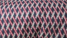 &quot;&quot;RED, BROWN PATTERNED LATTICE ON BLACK&quot;&quot; - EMPIRE COLLECTION FABRIC - £15.06 GBP