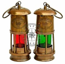 Set mit 2 kleinen Lampen aus antikem Messing im Vintage-Stil, nautisches... - £39.83 GBP