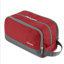 Travel Toiletry Bag for men women 3 compartments zip closure water resistant red - £11.22 GBP