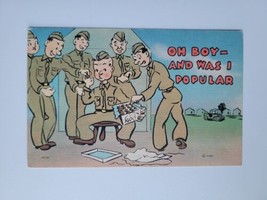 Vintage Postcard WWII USA Military Army Comic Humor Linen c1940s Funny  - $4.75
