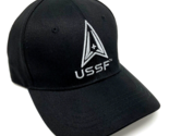 UNITED STATES SPACE FORCE USSF LOGO SOLID BLACK CURVED BILL ADJUSTABLE H... - $13.25