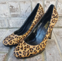 Franco Sarto Women&#39;s Leather Leopard Print High Heels Pumps Stilettos sz 7 M - £16.05 GBP