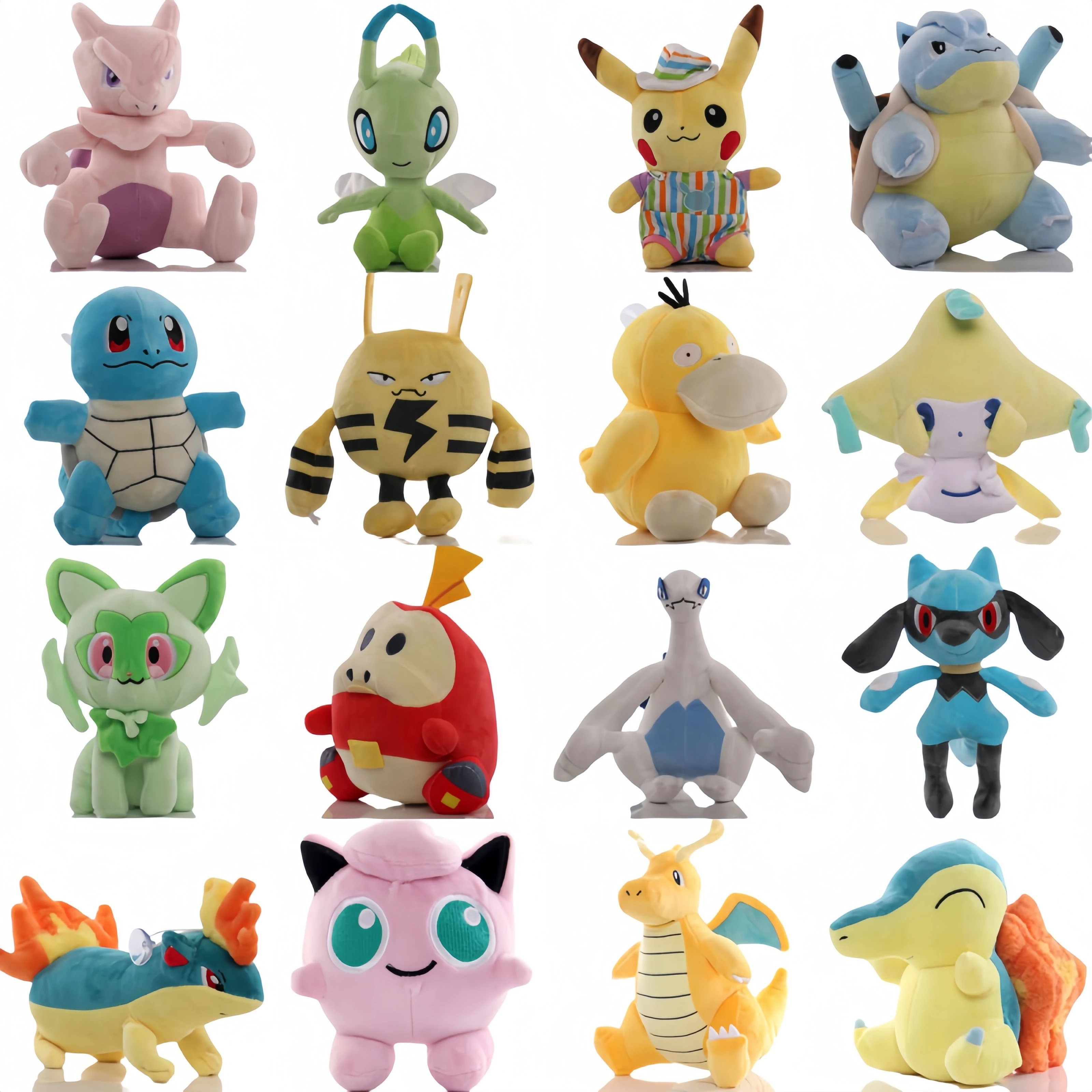 Pokemon Plush Pikachu Squirtle Sprigatito Jigglypuff Mewtwo Cyndaquil Celebi Ele - $12.60