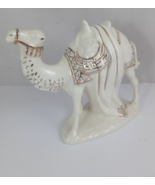 1968 Holland Mold Christmas Nativity Off White &amp; Gold Jeweled 9&quot; Camel - $39.59