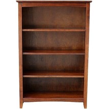 Mission Craftsman Shaker 4 Shelf 48&quot; Solid Hardwood Bookcase - $499.00