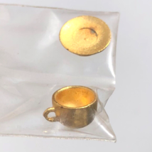 dollhouse miniature cup and saucer Jacqueline&#39;s 5541 vintage 24kt gold plated - £8.80 GBP