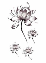 Women Lotus Flower Temporary Tattoo Stickers Body Art Waterproof - $0.99