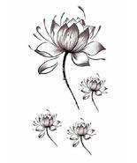 Women Lotus Flower Temporary Tattoo Stickers Body Art Waterproof - £0.78 GBP