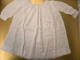 Vintage Handmade White Toddler Nightgown Eyelet Lace Trim 19 Inches - £7.39 GBP