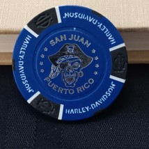 San Juan Puerto Rico Motorsport Harley Davidson Poker Chip Blue Black HD - $9.49