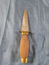 Vintage Wood Handle 7 1/2&quot; Double Edge Stainless Steel Boot Knife Pakistan - £6.19 GBP