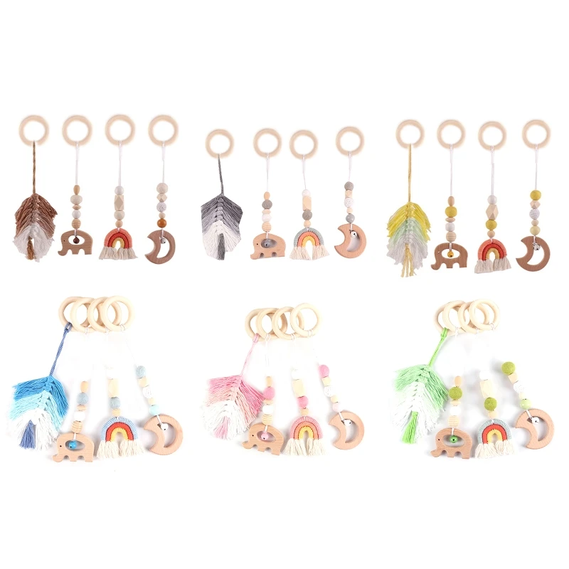4PCS Newborn Sensory Toys Baby Nursing Gifts Handmade Stroller Accessories - £14.40 GBP+