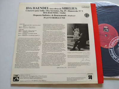 Ida Haendel Plays Sibelius Violin Concerto Berglund 1977 - LP 12 " vinile VG/VG Item image 3