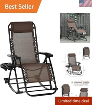 Durable Outdoor Rocker with Bungee Suspension and Brown Finish - Relax A... - $152.99