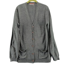 Halston Womens Sweater Gray Size Medium Acrylic/Wool Blend Button Down P... - £14.37 GBP