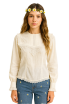 Vintage 1970s Jessica’s Gunnies Cream Lace Edwardian Revival Blouse Sz M - $128.65