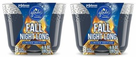 (2 Ct) Glade Candle Fall Night Long Essential Oils, Air Freshener 3-WICK 6.8 Oz - £19.77 GBP