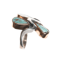 Sz6 Barbaros Yasar Bora Sterling turquoise freeform ring - £241.23 GBP