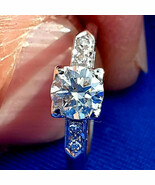 Earth mined Diamond Deco Engagement Ring 0.60 carat Vintage Platinum Sol... - €5.333,89 EUR