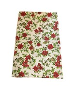 Christmas Poinsettia Terry Cloth Vintage Christmas Holiday Tablecloth 53x84 - £33.23 GBP