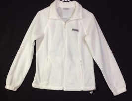 Columbia Fleece Jacket Sweater Soft Full Zip Womens Medium White Draw St... - £14.17 GBP