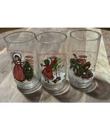 Lot of 3 Holly Hobbie Christmas Glasses Coca-Cola Limited Edition - $15.60 CAD
