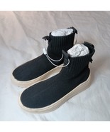 ZARA Girl&#39;s Kids Size 12.5 Socks-Style High-Tops Black Sneakers Shoes - £23.30 GBP
